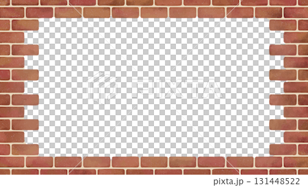 Rustic reddish-brown brick frame 16:9 131448522
