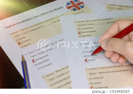 English vocabulary test in classroom English vocabulary test in classroom 131448587