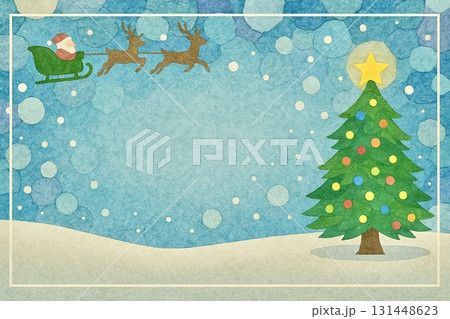 ポストカード　クリスマス　貼り絵 131448623