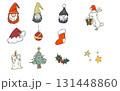シンプルで楽しいクリスマスの素材セット 131448860