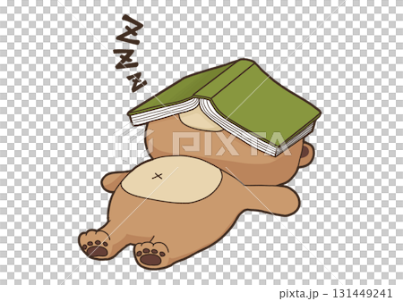 The bear fell asleep while reading a book 131449241