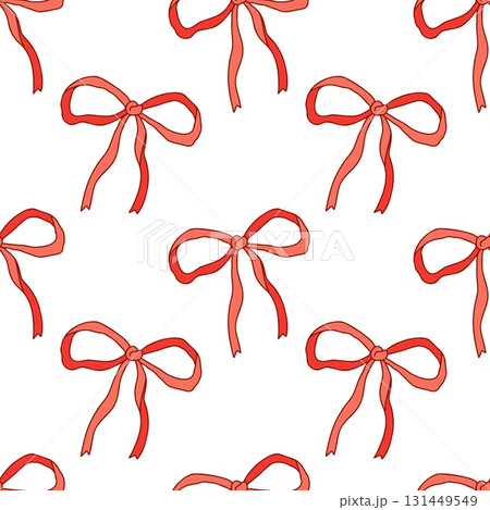 Hand Drawn Red Bows Seamless Pattern Hand Drawn Red Bows Seamless Pattern 131449549
