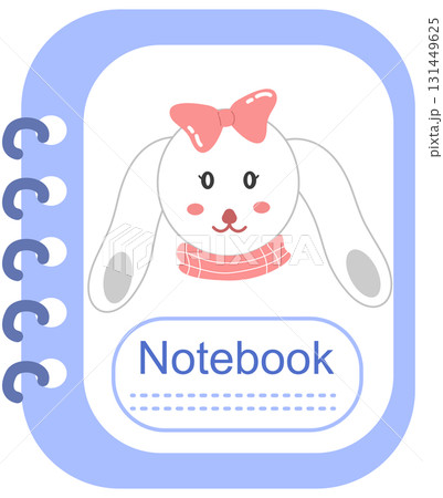 cute notebook with cute bunny 131449625