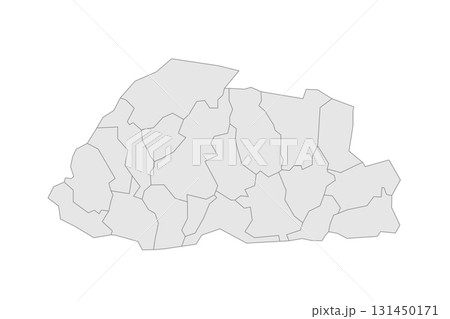 Bhutan political map of administrative divisions - districts. Grey blank vector editable map EPS. Bhutan political map of administrative divisions - districts. Grey blank vector editable map EPS. 131450171
