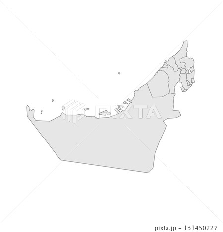 United Arab Emirates political map of administrative divisions - emirates. Grey blank vector editable map EPS. United Arab Emirates political map of administrative divisions - emirates. Grey blank vector editable map EPS. 131450227