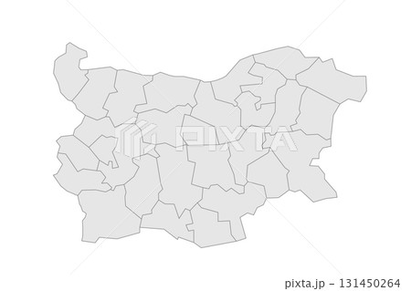 Bulgaria political map of administrative divisions - provinces and regions. Grey blank vector editable map EPS. 131450264