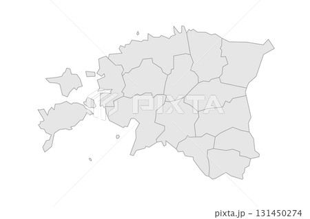 Estonia political map of administrative divisions - counties. Grey blank vector editable map EPS. Estonia political map of administrative divisions - counties. Grey blank vector editable map EPS. 131450274