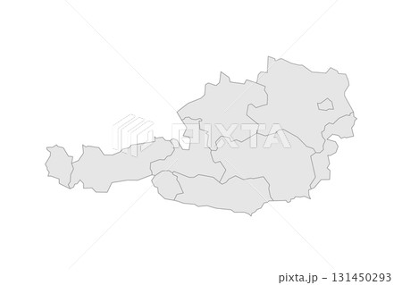 Austria political map of administrative divisions - federal states. Grey blank vector editable map EPS. 131450293