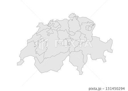 Switzerland political map of administrative divisions - cantons. Grey blank vector editable map EPS. Switzerland political map of administrative divisions - cantons. Grey blank vector editable map EPS. 131450294