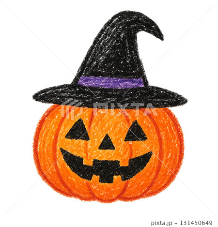 ハロウィンのかぼちゃ(クレヨン画PNG) ハロウィンのかぼちゃ(クレヨン画PNG) 131450649