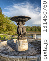 Historic Marfino estate, cultural heritage site with pond reflection, Moscow region, Russia 131450760