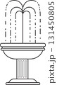 fountain isolated iconIsolated fountain black and white outline icon symbol transparent background, graphic illustration for garden or home decoration design element 131450805