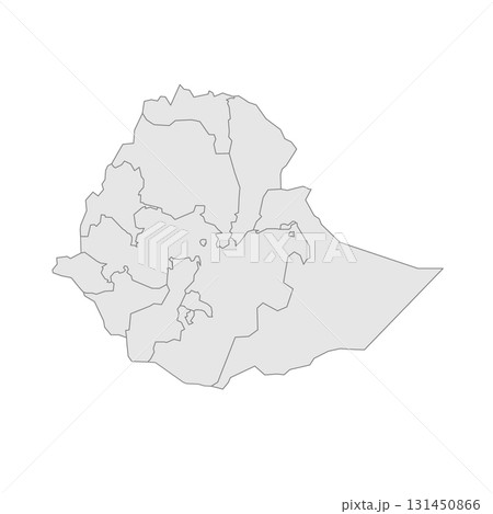 Ethiopia political map of administrative divisions - regions and chartered cities. Grey blank vector editable map EPS. Ethiopia political map of administrative divisions - regions and chartered cities. Grey blank vector editable map EPS. 131450866