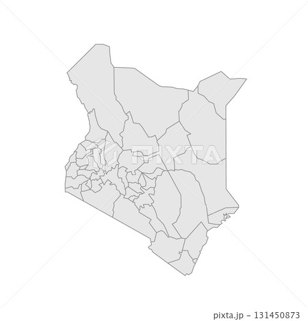 Kenya political map of administrative divisions - counties. Grey blank vector editable map EPS. Kenya political map of administrative divisions - counties. Grey blank vector editable map EPS. 131450873