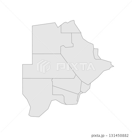 Botswana political map of administrative divisions - rural and urban districts. Grey blank vector editable map EPS. Botswana political map of administrative divisions - rural and urban districts. Grey blank vector editable map EPS. 131450882