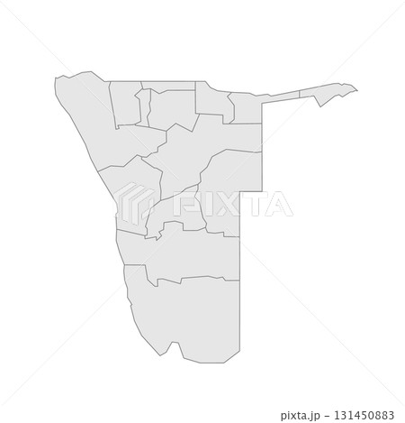 Namibia political map of administrative divisions - regions. Grey blank vector editable map EPS. Namibia political map of administrative divisions - regions. Grey blank vector editable map EPS. 131450883