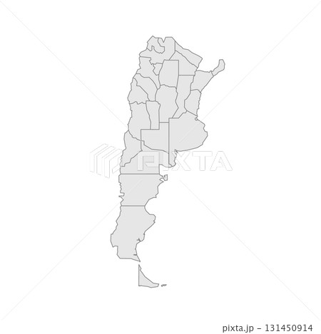 Argentina political map of administrative divisions - provinces and autonomous city of Buenos Aires. Grey blank vector editable map EPS. Argentina political map of administrative divisions - provinces and autonomous city of Buenos Aires. Grey blank vector editable map EPS. 131450914