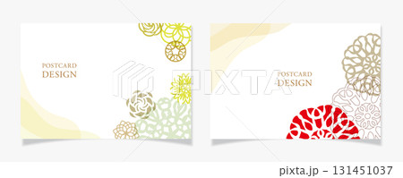 和風な柄をモチーフにしたポストカードデザインC 和風な柄をモチーフにしたポストカードデザインC 131451037