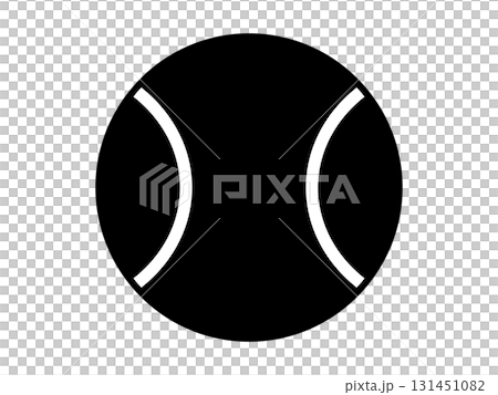 テニスボールのアイコン　モノトーン 131451082