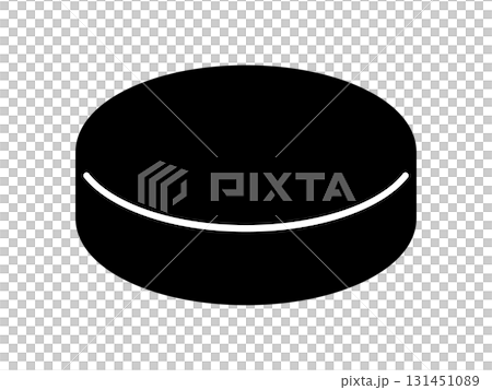 Monotone ice hockey puck icon 131451089