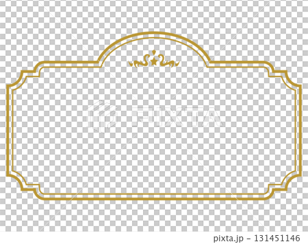アンティークデザインのフレーム/星/ゴールド/イラスト/素材 アンティークデザインのフレーム/星/ゴールド/イラスト/素材 131451146