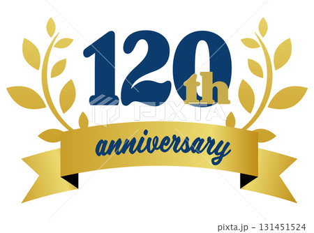 百二十周年記念のアイコン。白背景にベクターイラスト。 131451524