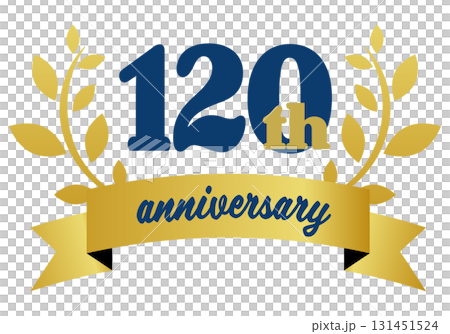 百二十周年記念のアイコン。白背景にベクターイラスト。 131451524
