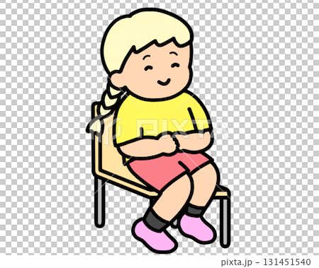 A girl sitting in a chair 131451540