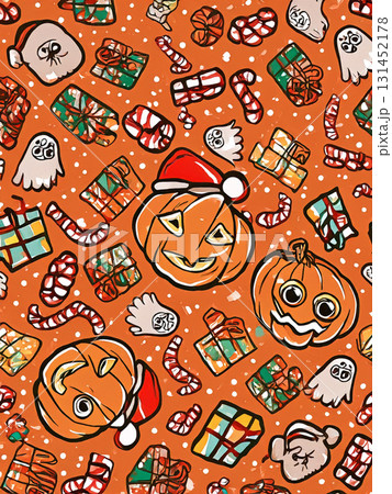 可愛いカボチャのパターン 131452178