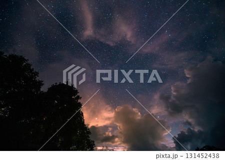 Night sky, stars and night sky with clouds Night sky, stars and night sky with clouds 131452438