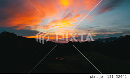 Morning sky, the beginning of the color of the sky before sunrise 131452442