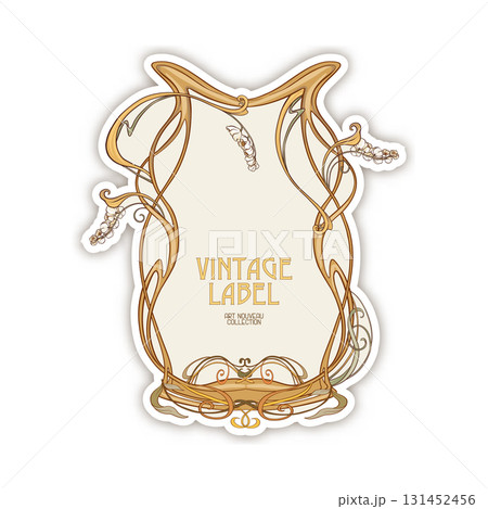 Decorative flowers and leaves in art nouveau style Decorative flowers and leaves in art nouveau style 131452456