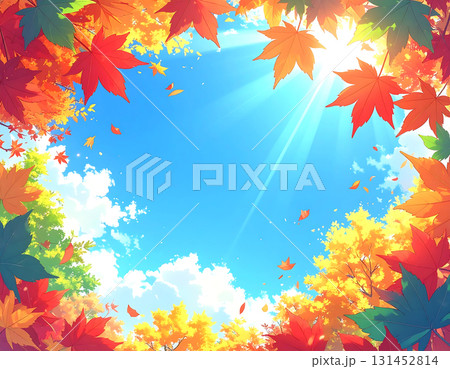 紅葉　秋　背景素材 131452814