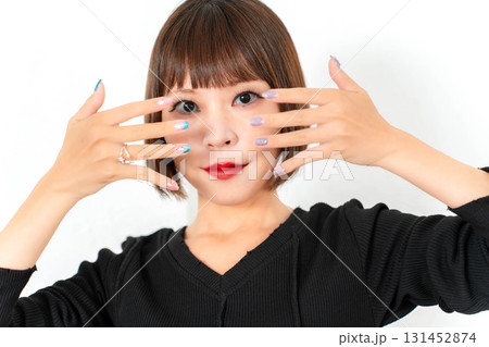ネイルアートの日本人モデル 131452874