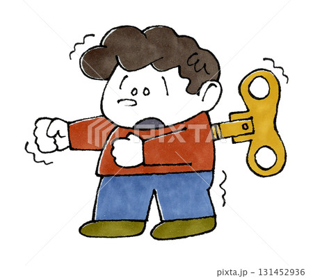 ゼンマイで動く男の子 131452936