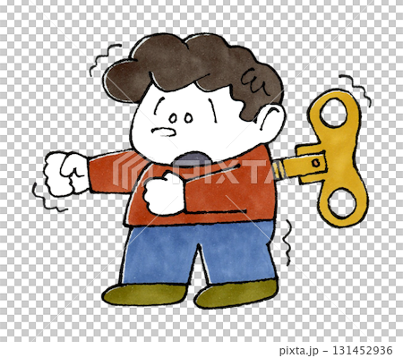 ゼンマイで動く男の子 131452936