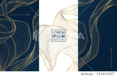 Luxury abstract vector background, golden wave lines, marble textures, elegant geometric patterns. Perfect for premium wine labels, wedding cards, business templates, stylish packaging. Luxury abstract vector background, golden wave lines, marble textures, elegant geometric patterns. Perfect for premium wine labels, wedding cards, business templates, stylish packaging. 131453297