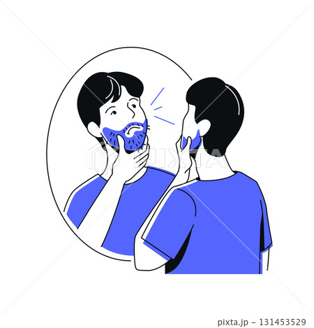 Unshaved Man - colorful flat design illustration 131453529