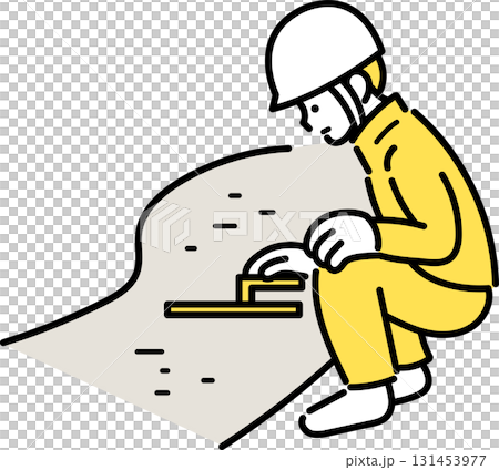 一名男性土木工程師正在鋪路的插圖 一名男性土木工程師正在鋪路的插圖 131453977