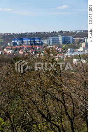 Czech largest medical facility Motol university hospital in Prague, Czech republic, sunny daylight, aerial view 131454003