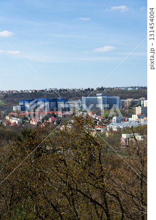 Czech largest medical facility Motol university hospital in Prague, Czech republic, sunny daylight, aerial view 131454004
