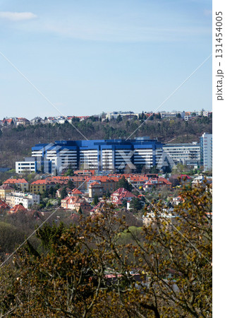 Czech largest medical facility Motol university hospital in Prague, Czech republic, sunny daylight, aerial view 131454005