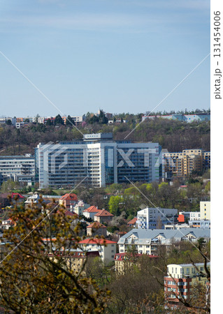 Czech largest medical facility Motol university hospital in Prague, Czech republic, sunny daylight, aerial view 131454006