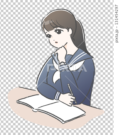 Pensive schoolgirl B Pensive schoolgirl B 131454297