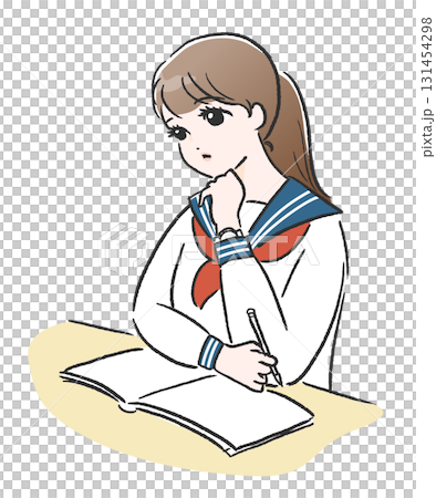 Pensive Schoolgirl C Pensive Schoolgirl C 131454298