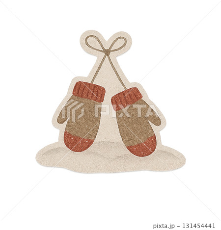 Christmas mittens isolated on transparent background, winter holiday theme Christmas mittens isolated on transparent background, winter holiday theme 131454441