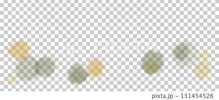 舞い散る花のような落ち着いた黄色と緑のふわふわな滲んだドットあしらいイラスト 131454526