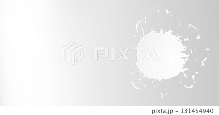 白背景に飛び散る白い液体。コピースペース。3D(横長) 白背景に飛び散る白い液体。コピースペース。3D(横長) 131454940