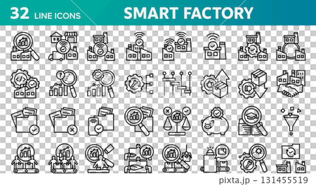 スマートファクトリーに関する32個のアイコンセット。 スマートファクトリーに関する32個のアイコンセット。 131455519