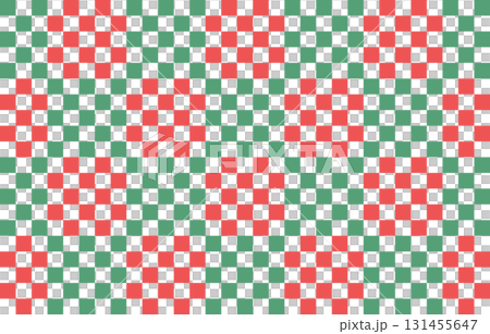 紅色和綠色聖誕塊檢查背景 131455647